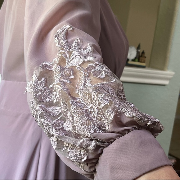 JJ’s HOUSE DRESS A- line Scoop Asymmetrical Chiffon Evening Dress - Picture 7 of 13